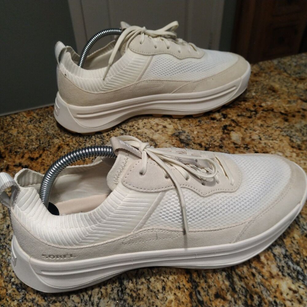 SOREL Ona 503 Sea Salt Chalk Lace Up Knit Low Sneakers Shoes Women's Size 11